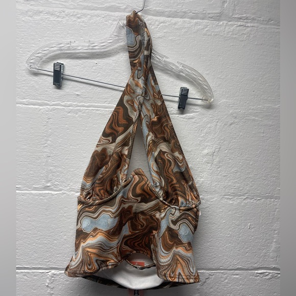 NWT Boohoo Marble Underwire Halterneck - Picture 3 of 7